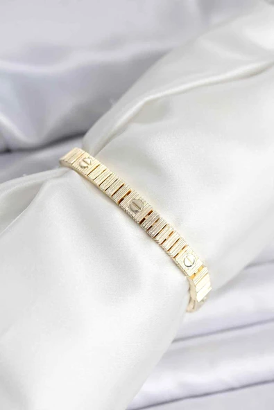 Gold Renk Vip Seri Bileklik 5886 - Resim 2