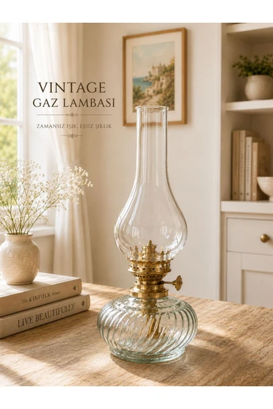 Şık Tasarımlı Vintage Salon Gaz Lambası ürün görseli 1