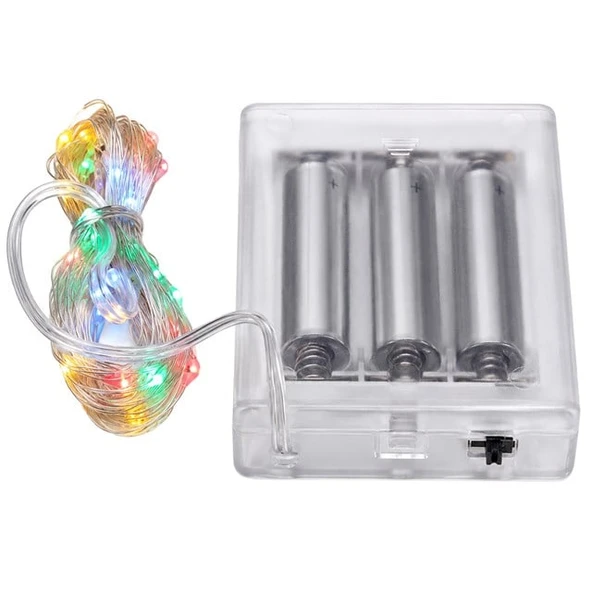 Powermaster PM-2556 3 Metre Pilli Rengarenk Peri LED Işık Esnek Tel Tasarımlı Dekoratif Aydınlatma ürün görseli 1