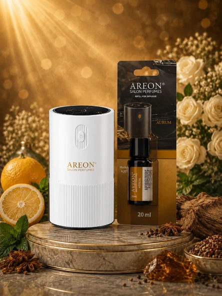 Areon Aromatik Difüzör Beyaz (Pleksi) + Aurum ürün görseli 1