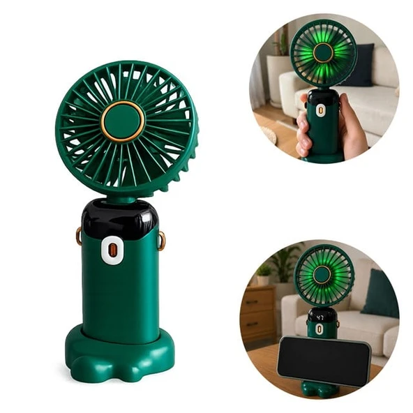 Powermaster PM-25103 Yeşil Kokulu Oynar Başlıklı Taşınabilir Fan Vantilatör ürün görseli 1