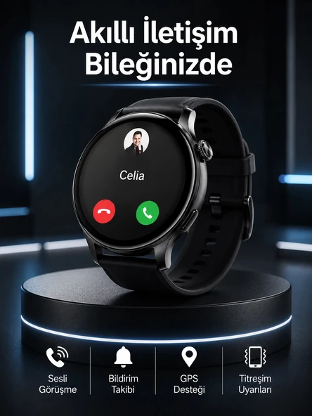 Akıllı Saat Bildirim Görme Amoled Ekran GPS Uyumlu Sesli Görüşme ürün görseli 1