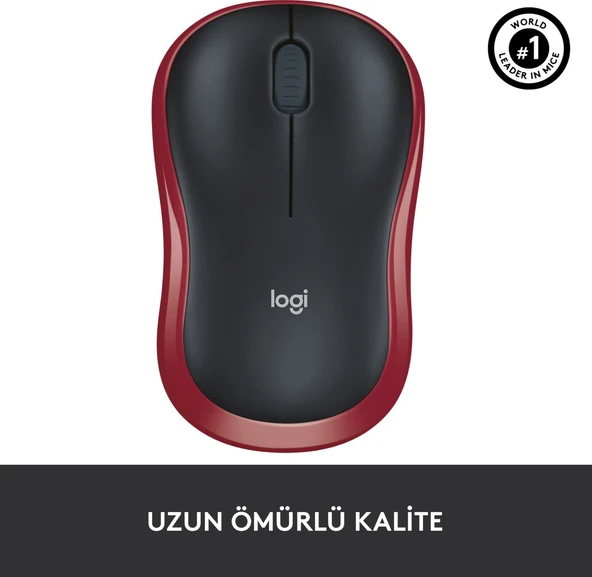 Logitech M185 (910-002237) Kırmızı Kablosuz Mouse - Resim 7