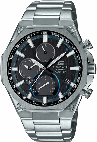 Casio EQB-1100D-1ADR Edifice Solar Çelik Gri Safir 10 ATM 45 mm Erkek Kol Saati ürün görseli 1
