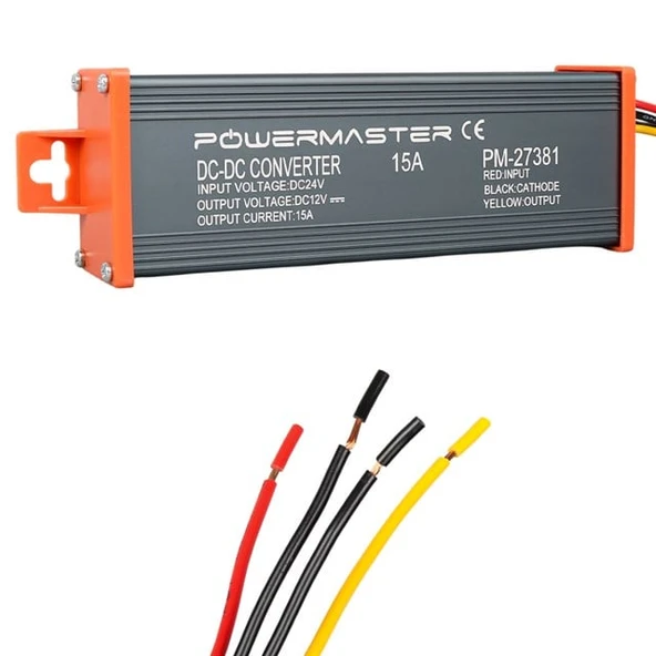 Powermaster Pm-27381 24V DC 12V DC 15 Amper Oto Konvertör ürün görseli 1