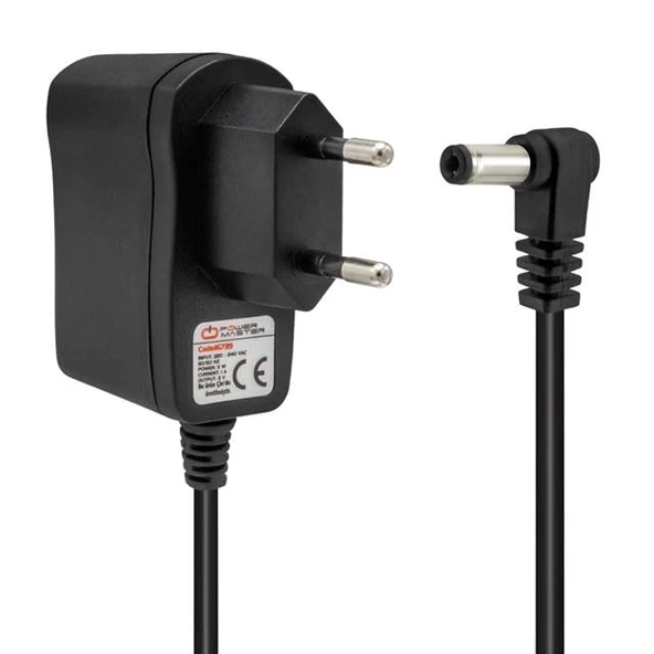 Powermaster PM-16739 3Volt - 1Amper 5.5*2.5 Mm Uçlu Plastik Kasa Priz Tip Adaptör ürün görseli 1