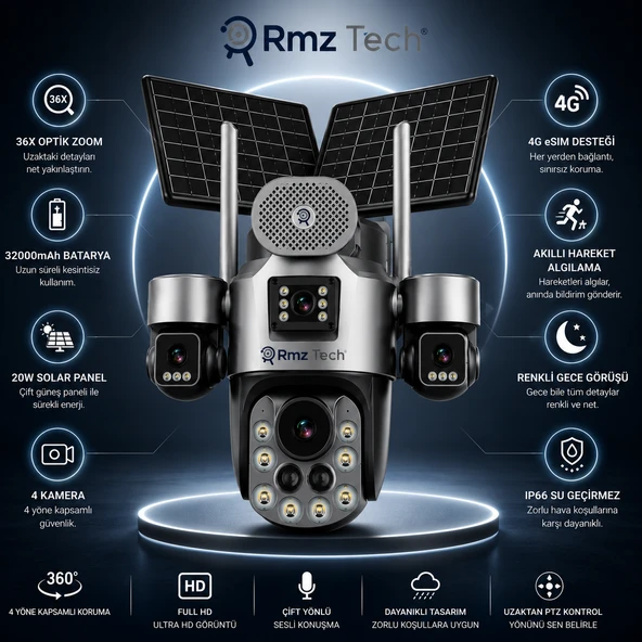 PTTAVM: Avenir S447 12MP 4 Kameralı 36X Optik Zoom 4G eSIM Sim