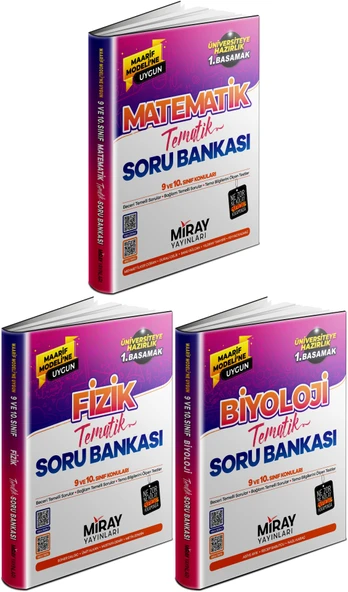 Miray 2027 Tyt Maarif Matematik + Fizik + Biyoloji Soru Bankası Seti 3 Kitap ürün görseli 1