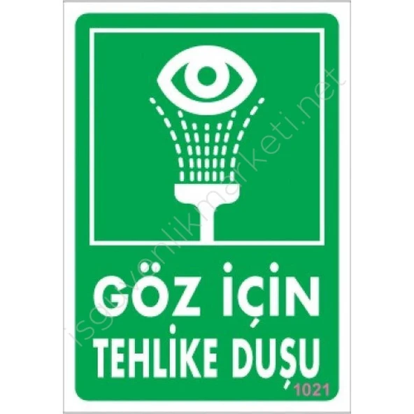 Göz İçin Tehlike Duşu Uyarı Levhası 17,5x25 KOD:1021 ürün görseli 1