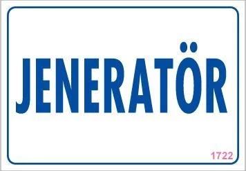 Jeneratör Uyarı Levhası 17,5x25 KOD:1722 ürün görseli 1