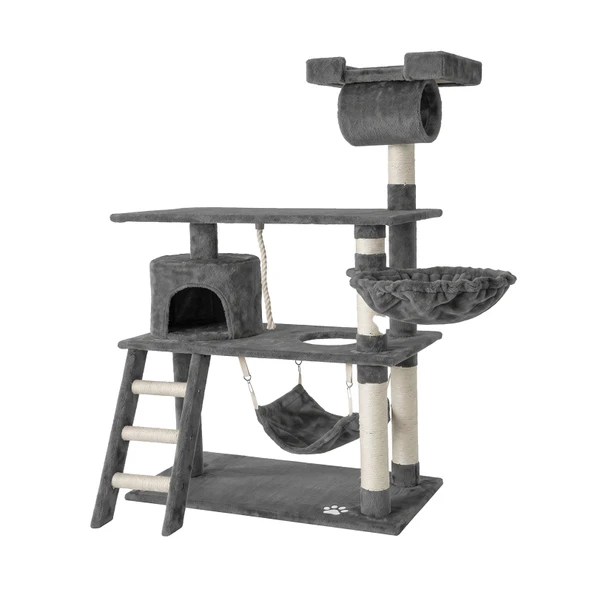 Tommy Çok Katlı Lüks Kedi Evli Tırmalama Gri 75X40X141 Cm ürün görseli 1