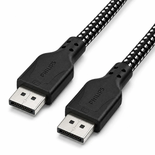 Philips SWR3139B 3 Metre Örgülü DisplayPort 1.4 Kablo, DSC, 8K 60Hz, 4K 240Hz, 2K 360Hz, 1080p 480Hz, HDR, 32.4 Gbps DP Kablo ürün görseli 1