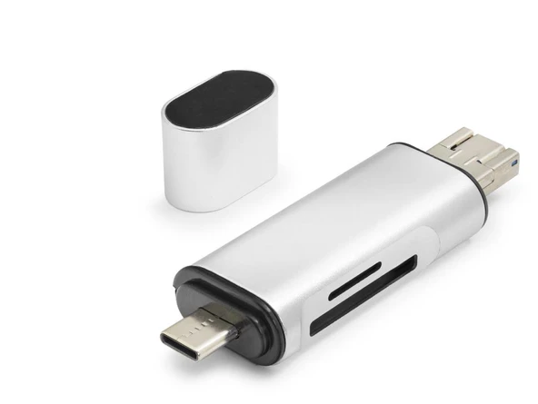 Usb Type-c Otg Kart Okuyucu Sd Microsd 480 Mbps Gri HDX7053 ürün görseli 1