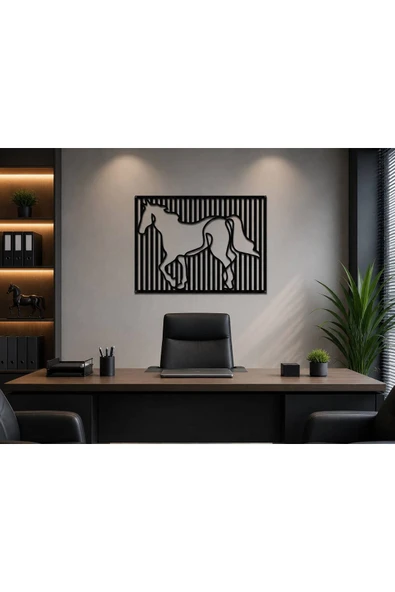 At Figürlü Metal Duvar Tablosu (65*45 CM) ürün görseli 1