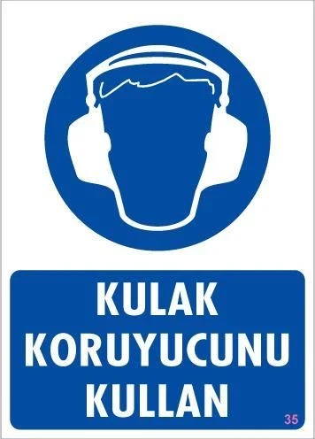 Kulak Koruyucu Kullan Uyarı Levhası 25x35 KOD:35 ürün görseli 1