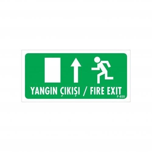Yangın Çıkışı Yukarı Uyarı Levhası 17,5x25 KOD:935 ürün görseli 1