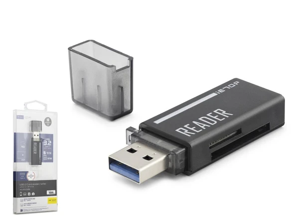 USB Type-C 3.2 Gen1 Kart Okuyucu SD MicroSD 5 Gbps Siyah C306 ürün görseli 1