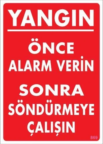 Yangın Nasıl Söndürülür Uyarı Levhası 25x35 KOD:869 ürün görseli 1