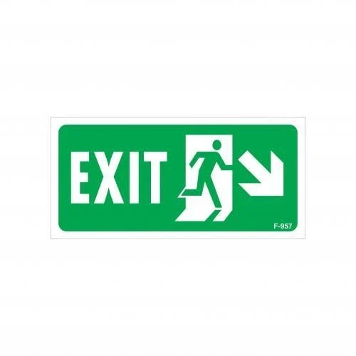Exit Sağ Aşağı Uyarı Levhası 17,5x25 KOD:957 ürün görseli 1
