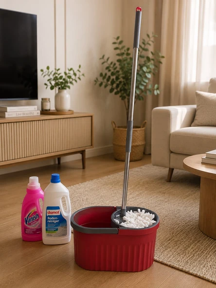Otomatik Mop Temizlik Seti-Bordo ürün görseli 1
