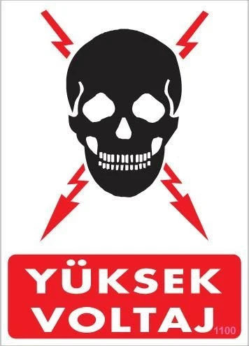 Yüksek Voltaj Uyarı Levhası 25x35 KOD:1100 ürün görseli 1