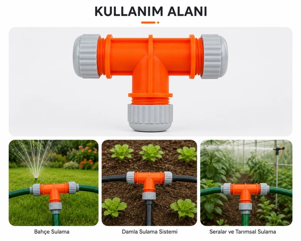 Lüks Te Hortum Eki 1/2 Bahçe Sulama Hortum Bağlantı Aparatı T Bağlantı Adaptörü ürün görseli 1
