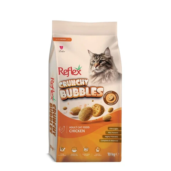 Reflex Crunchy Bubbles Tavuklu Yetişkin Kedi Maması 10 kg ürün görseli 1