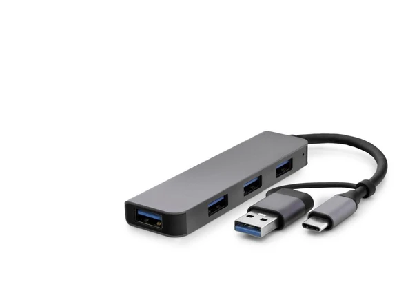 Usb Type-c 3.0 Hub 4 Port 5 Gbps Gri HDX7825 ürün görseli 1