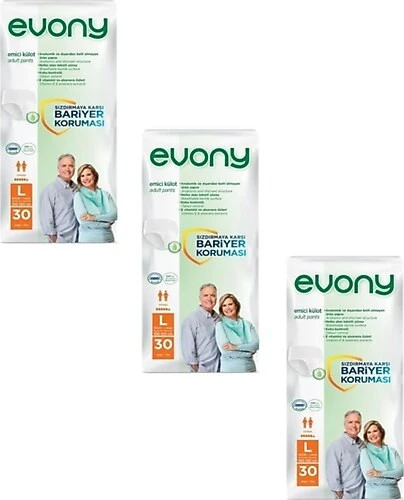 Evony Emici Külot Büyük Boy L 30'lu 3 Adet Hasta Bezi ürün görseli 1
