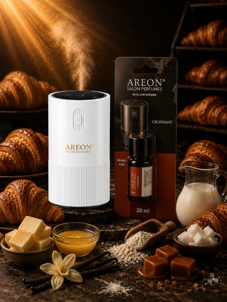 Areon Aromatik Difüzör Beyaz (Pleksi) + Croissant ürün görseli 1