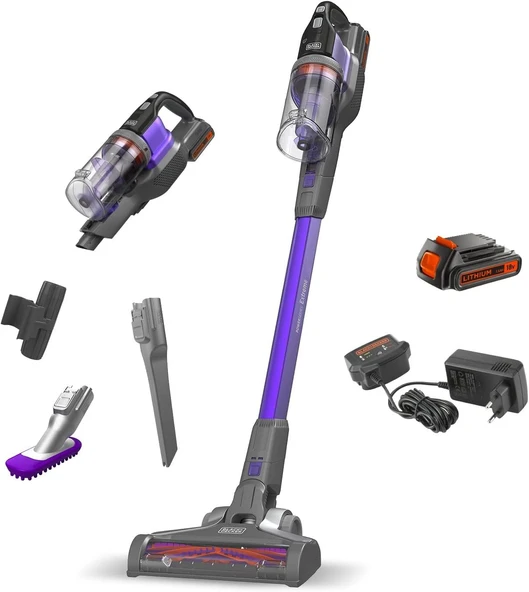 BLACK & DECKER BHFEV182CP-QW 18V Pet Başlıklı Kablosuz Şarjlı Dikey Süpürge ürün görseli 1