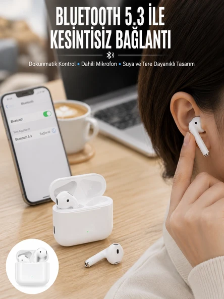 2.nesil Yeni Model Tws Bluetooth Kulaklık Dokunmatik Kontrol Yüksek Ses Kaliteli Yeni Nesil ürün görseli 1