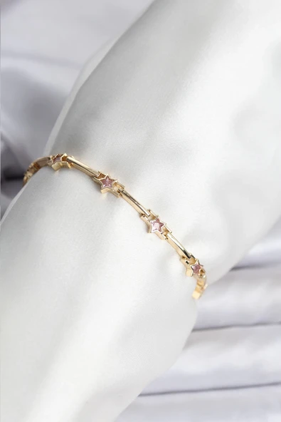 Yıldız Model Gold Renk Pirinç Bileklik ürün görseli 1