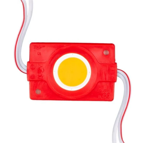 12 Volt 2.4 Watt Kırmızı COB LED Modül - 40x22 mm ürün görseli 1