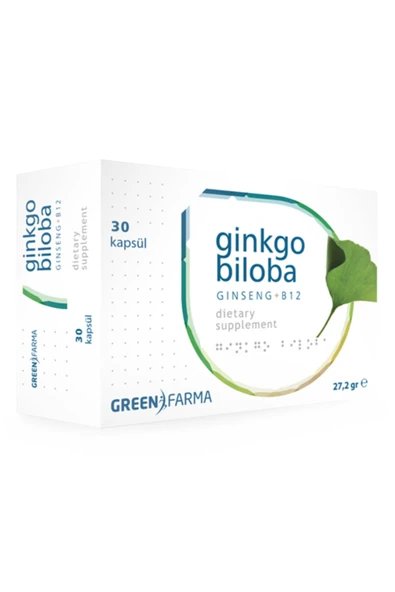 Green Farma Ginkgo Biloba Gingseng B12 30 Kapsül ürün görseli 1