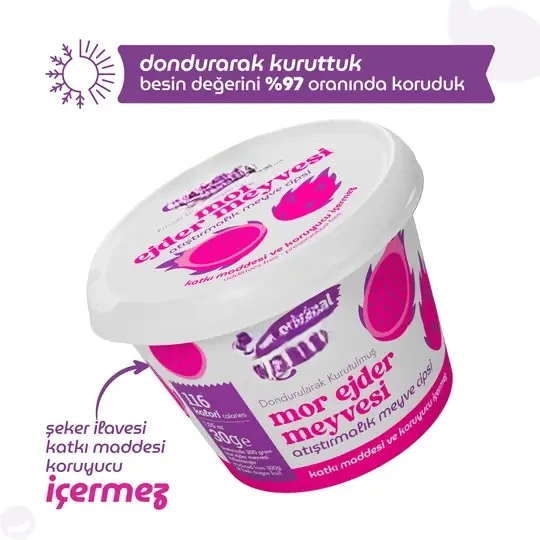 Original Mor Ejder Meyvesi Atıştırmalık Meyve Cipsi 30gr ürün görseli 1