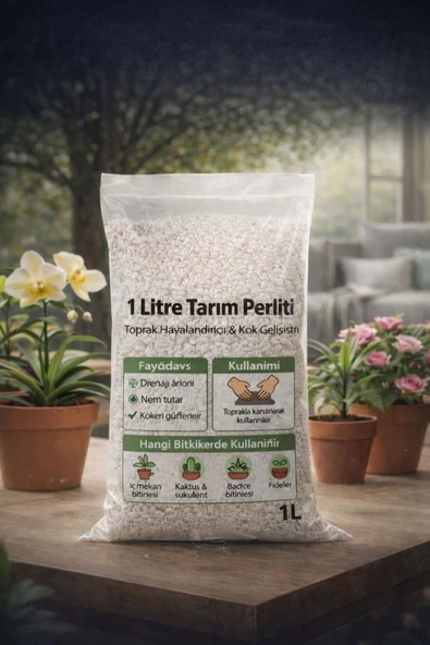 Perlit 1 Litre – Toprak Düzenleyici, Nem Tutucu, Bitki Gelişim Destekleyici ürün görseli 1
