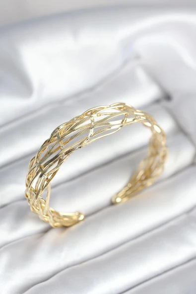 Gold Renk Pirinç Vintage Kadın Bileklik ürün görseli 1