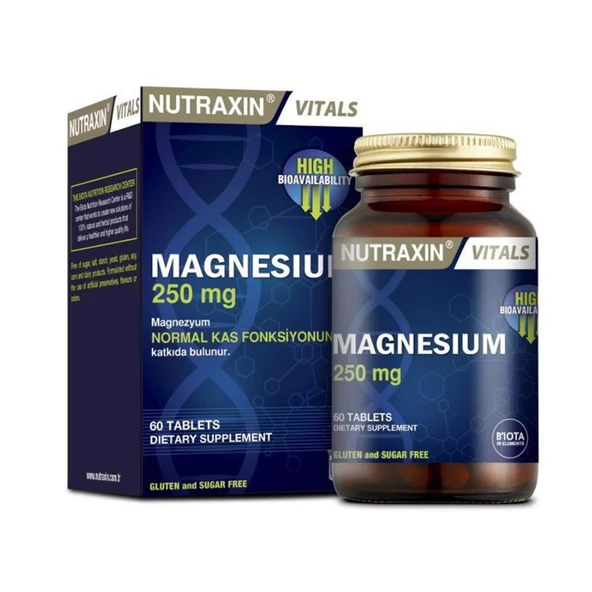 Nutraxin Magnesium 250 mg 60 Tablet ürün görseli 1