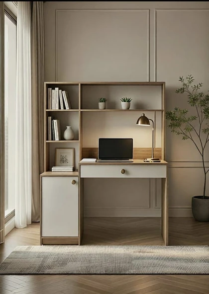 Pema Home %100 MDF ÇEKMECELİ KAPAKLI ÇALIŞMA MASASI ürün görseli 1