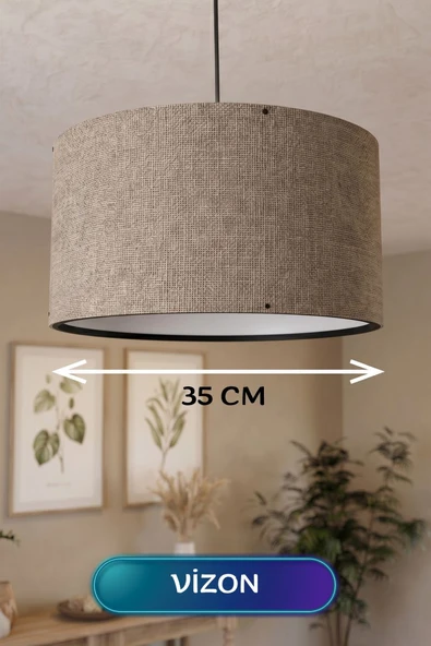 Vizon Kumaş Başlıklı Sarkıt Avize 35 CM ürün görseli 1