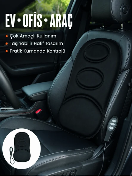 Sırt Ve Bel Masaj Minderi Motorlu, Kademeli Şiddet Ayarlı Masaj Koltuğu Pedi ürün görseli 1