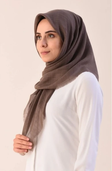 Mivone Pamuku Flamlı Eşarp 100x100 - AÇIK KAHVE ürün görseli 1