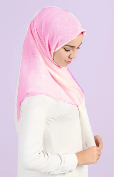 Mivone Pamuku Flamlı Eşarp 100x100 - ŞEKER PEMBE ürün görseli 1