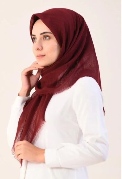 Mivone Pamuku Flamlı Eşarp 100x100 - BORDO ürün görseli 1