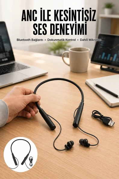 Yeni Nesil Bluetooth Kulaklık Kablolu Kulak İçi Dijital Göstergeli ürün görseli 1