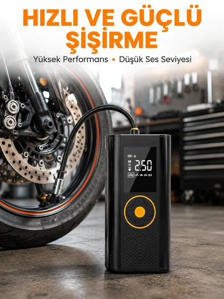 Taşınabilir Dijital Lastik Şişirme Cihazı Güvenli Ve Pratik Kullanım Yeni Nesil ürün görseli 1