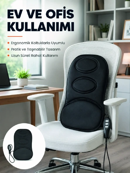 Ev Ve Araç İçin Masaj Minderi Modlu Isıtmalı Titreşimli Koltuk Masaj Pedi ürün görseli 1
