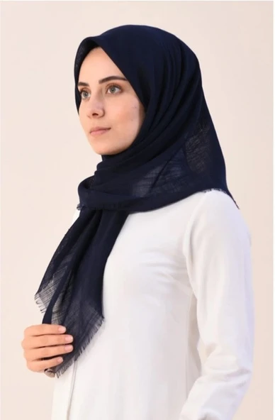 Mivone Pamuku Flamlı Eşarp 100x100 - LACİVERT ürün görseli 1