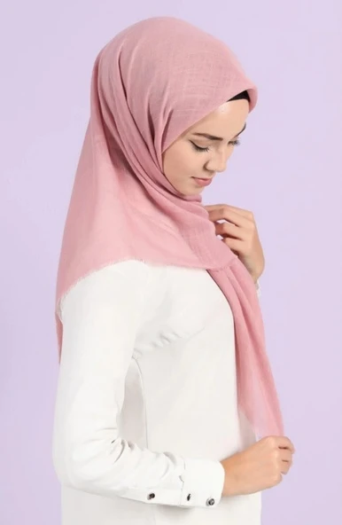 Mivone Pamuku Flamlı Eşarp 100x100 - SOFT PEMBE ürün görseli 1